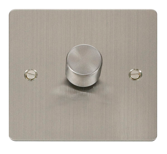 Click® Scolmore Define® FPSS140 1 Gang 2 Way 400Va Dimmer Switch Stainless Steel  Insert