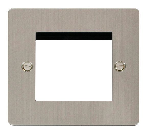 Click® Scolmore Define® FPSS311 1 Gang New Media™ Unfurnished Plate - 2 Apertures Stainless Steel  Insert