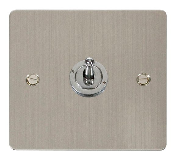 Click® Scolmore Define® FPSS421 10AX 1 Gang 2 Way Toggle Switch Stainless Steel  Insert