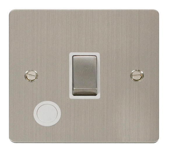 Click® Scolmore Define® FPSS522WH 20A Ingot DP Switch Stainless Steel White Insert