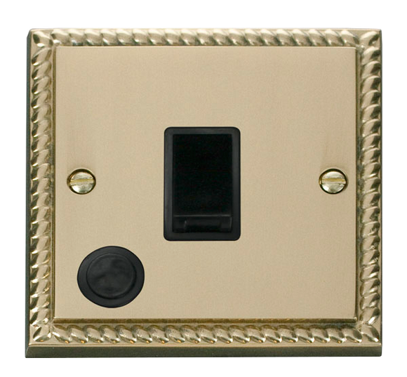 Click® Scolmore Deco® GCBR022BK 20A DP Switch Polished Brass Black Insert