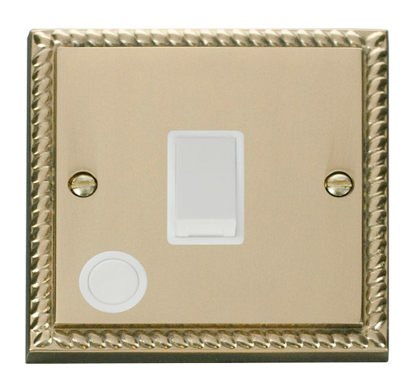 Click® Scolmore Deco® GCBR022WH 20A DP Switch Polished Brass White Insert