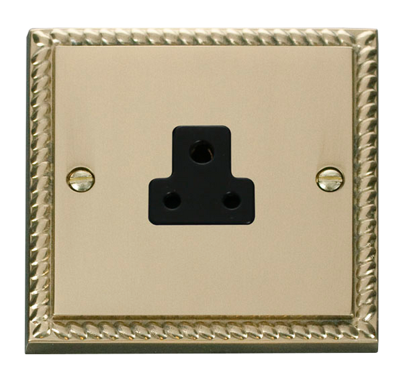 Click® Scolmore Deco® GCBR039BK 2A Round Pin Socket Polished Brass Black Insert
