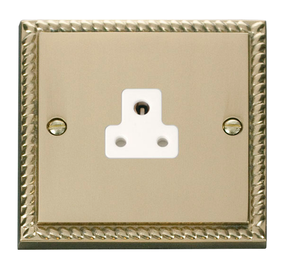 Click® Scolmore Deco® GCBR039WH 2A Round Pin Socket Polished Brass White Insert