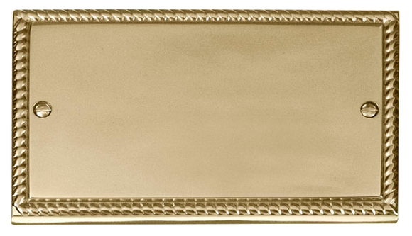 Click® Scolmore Deco® GCBR061 2 Gang Blank Plate Polished Brass  Insert
