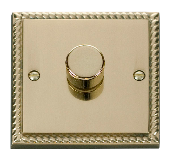 Click® Scolmore Deco® GCBR140 1 Gang 2 Way 400Va Dimmer Switch Polished Brass  Insert