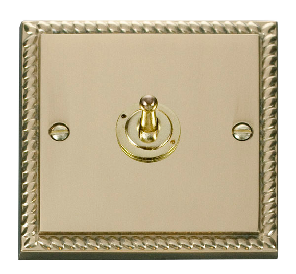Click® Scolmore Deco® GCBR421 10AX 1 Gang 2 Way Toggle Switch Polished Brass  Insert