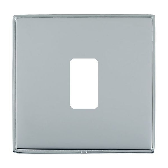 Hamilton LD1GPBC-BS Linea-Duo CFX Bright Chrome Frame/Bright Steel Front 1 Gang Grid Fix Aperture Plate with Grid Insert