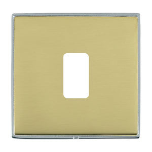 Hamilton LD1GPBC-PB Linea-Duo CFX Bright Chrome Frame/Polished Brass Front 1 Gang Grid Fix Aperture Plate with Grid Insert