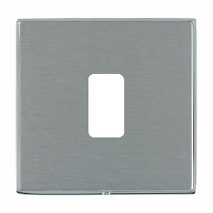 Hamilton LD1GPBC-SS Linea-Duo CFX Bright Chrome Frame/Satin Steel Front 1 Gang Grid Fix Aperture Plate with Grid Insert