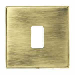 Hamilton LD1GPPB-AB Linea-Duo CFX Polished Brass Frame/Antique Brass Front 1 Gang Grid Fix Aperture Plate with Grid Insert