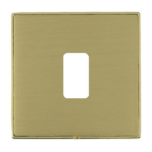Hamilton LD1GPPB-SB Linea-Duo CFX Polished Brass Frame/Satin Brass Front 1 Gang Grid Fix Aperture Plate with Grid Insert