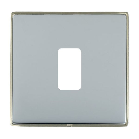 Hamilton LD1GPSN-BS Linea-Duo CFX Satin Nickel Frame/Bright Steel Front 1 Gang Grid Fix Aperture Plate with Grid Insert