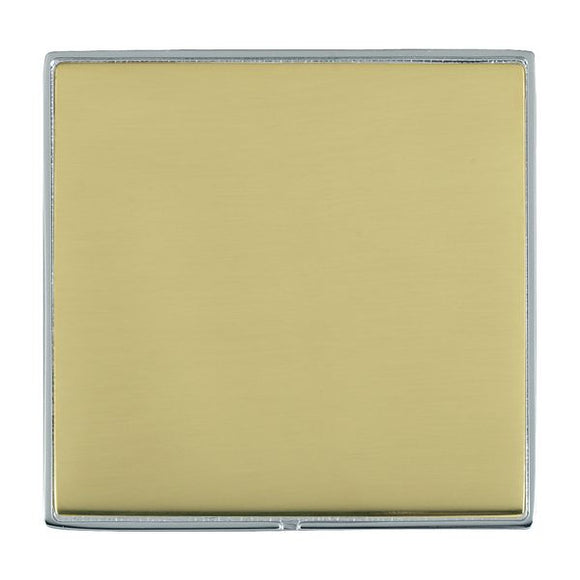 Hamilton LDBPSBC-PB Linea-Duo CFX Bright Chrome Frame/Polished Brass Front Single Blank Plate Insert