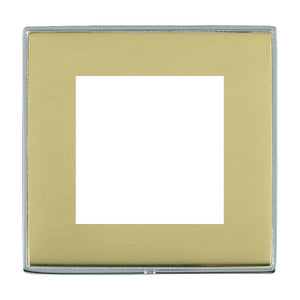 Hamilton LDEURO2BC-PB Linea-Duo CFX EuroFix Bright Chrome Frame/Polished Brass Front Single Plate complete with 2 EuroFix Apertures 50x50mm and Grid Insert