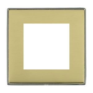 Hamilton LDEURO2BK-PB Linea-Duo CFX EuroFix Black Nickel Frame/Polished Brass Front Single Plate complete with 2 EuroFix Apertures 50x50mm and Grid Insert