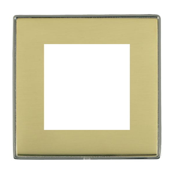 Hamilton LDEURO2BK-PB Linea-Duo CFX EuroFix Black Nickel Frame/Polished Brass Front Single Plate complete with 2 EuroFix Apertures 50x50mm and Grid Insert