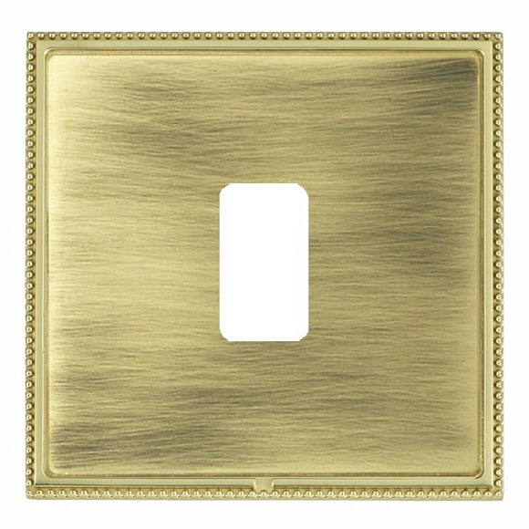 Hamilton LPX1GPPB-AB Linea-Perlina CFX Grid-IT Polished Brass Frame/Antique Brass Front 1 Gang Grid Fix Aperture Plate with Grid Insert