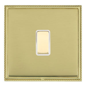 Hamilton LPX1XTMPB-PBW Linea-Perlina CFX Polished Brass Frame/Polished Brass Front 1x250W/210VA Resistive/Inductive Trailing Edge Touch Master Multi-Way Dimmer Polished Brass/White Insert