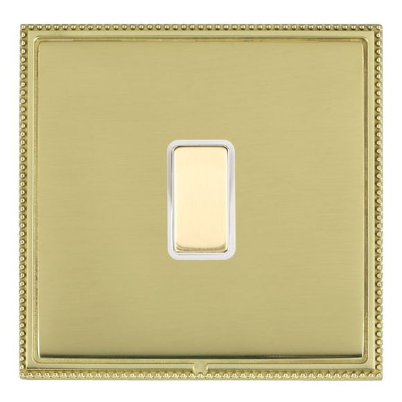 Hamilton LPX1XTMPB-PBW Linea-Perlina CFX Polished Brass Frame/Polished Brass Front 1x250W/210VA Resistive/Inductive Trailing Edge Touch Master Multi-Way Dimmer Polished Brass/White Insert
