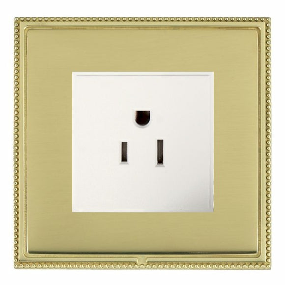 Hamilton LPX5258PB-PBW Linea-Perlina CFX Polished Brass Frame/Polished Brass Front 1 gang 15A 110V AC American Unswitched Socket White Insert
