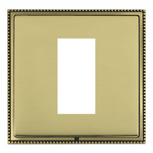 Hamilton LPXEURO1AB-PB Linea-Perlina CFX EuroFix Antique Brass Frame/Polished Brass Front Single Plate complete with 1 EuroFix Aperture 25x50mm and Grid Insert