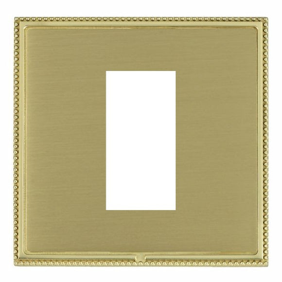 Hamilton LPXEURO1PB-SB Linea-Perlina CFX EuroFix Polished Brass Frame/Satin Brass Front Single Plate complete with 1 EuroFix Aperture 25x50mm and Grid Insert