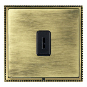 Hamilton LPXK21AB-ABB Linea-Perlina CFX Antique Brass Frame/Antique Brass Front 1 gang 20AX 2 Way Key Switch Black Insert