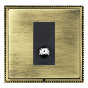Hamilton LPXSATNAB-ABB Linea-Perlina CFX Antique Brass Frame/Antique Brass Front 1 gang Non-Isolated Satellite Black Insert