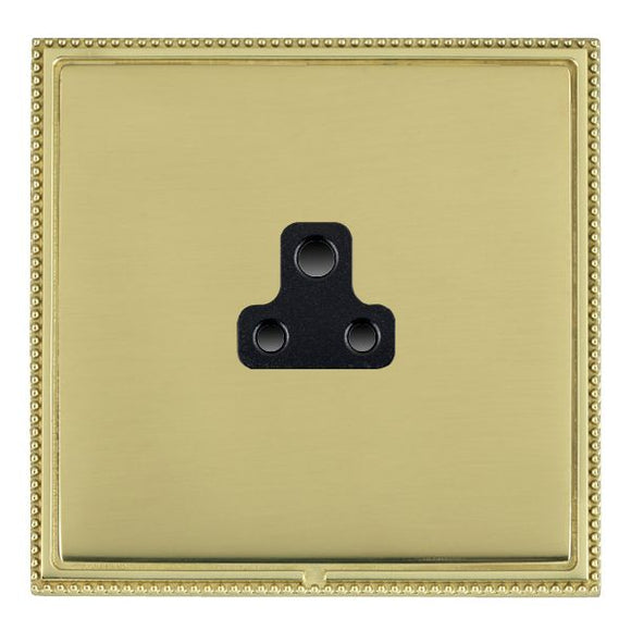 Hamilton LPXUS2PB-PBB Linea-Perlina CFX Polished Brass Frame/Polished Brass Front 1 gang 2A Unswitched Socket Black Insert