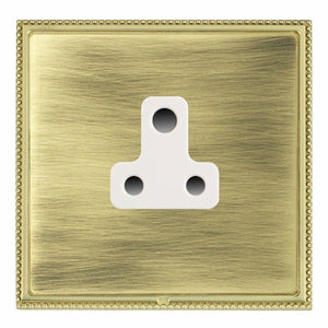 Hamilton LPXUS5PB-ABW Linea-Perlina CFX Polished Brass Frame/Antique Brass Front 1 gang 5A Unswitched Socket White Insert