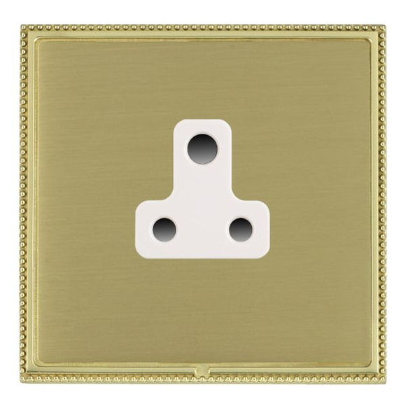 Hamilton LPXUS5PB-SBW Linea-Perlina CFX Polished Brass Frame/Satin Brass Front 1 gang 5A Unswitched Socket White Insert
