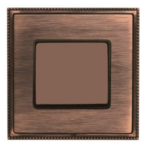 Hamilton LPXWR21CB-CBB Linea-Perlina CFX Copper Bronze Frame/Copper Bronze Front Wide Rocker 1 gang 10AX 2 Way Copper Bronze/Black Insert