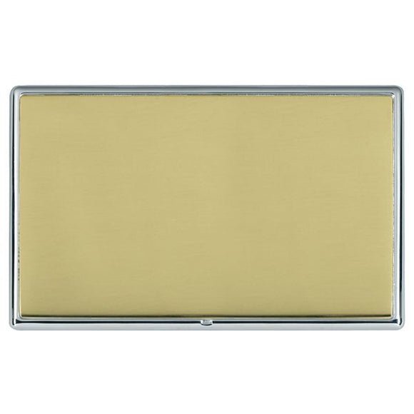 Hamilton LRXBPDBC-PB Linea-Rondo CFX Bright Chrome Frame/Polished Brass Front Double Blank Plate Insert - www.fancysockets.shop