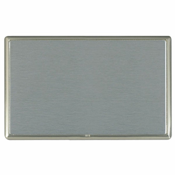 Hamilton LRXBPDSN-SS Linea-Rondo CFX Satin Nickel Frame/Satin Steel Front Double Blank Plate Insert - www.fancysockets.shop