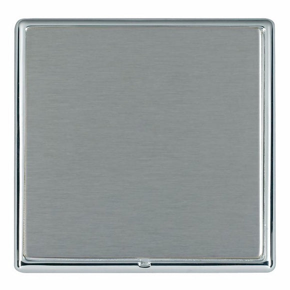 Hamilton LRXBPSBC-SS Linea-Rondo CFX Bright Chrome Frame/Satin Steel Front Single Blank Plate Insert - www.fancysockets.shop