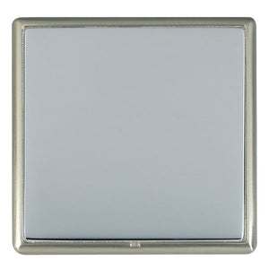 Hamilton LRXBPSSN-BS Linea-Rondo CFX Satin Nickel Frame/Bright Steel Front Single Blank Plate Insert - www.fancysockets.shop
