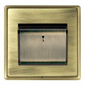 Hamilton LRXC11AB-ABB Linea-Rondo CFX Antique Brass Frame/Antique Brass Front 1 gang 10A (6AX) Card Switch On/Off with Blue LED Locator Antique Brass/Black Insert - www.fancysockets.shop