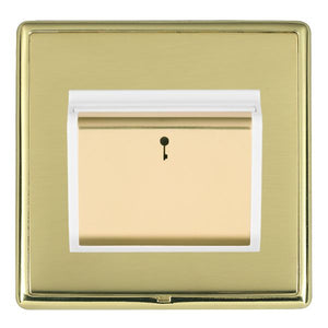 Hamilton LRXC11PB-PBW Linea-Rondo CFX Polished Brass Frame/Polished Brass Front 1 gang 10A (6AX) Card Switch On/Off with Blue LED Locator Polished Brass/White Insert - www.fancysockets.shop