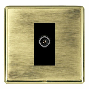 Hamilton LRXDTVFPB-ABB Linea-Rondo CFX Polished Brass Frame/Antique Brass Front 1 gang Non-Isolated TV (Female) (DAB Compatible) Black Insert - www.fancysockets.shop