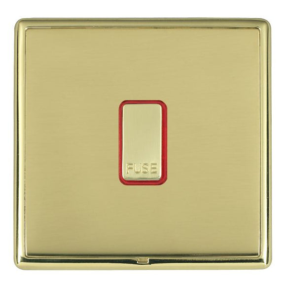 Hamilton LRXFNPB-PBR Linea-Rondo CFX Polished Brass Frame/Polished Brass Front 1 gang 13A Fuse with Neon Halo Polished Brass/Red Insert - www.fancysockets.shop