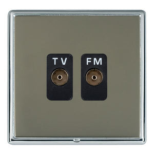 Hamilton LRXTVFMBC-BKB Linea-Rondo CFX Bright Chrome Frame/Black Nickel Front Isolated TV/FM Diplexer 1in/2out Black Insert - www.fancysockets.shop