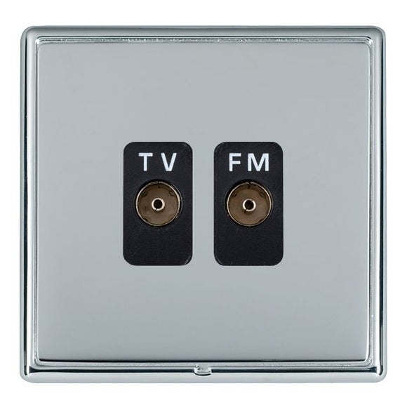 Hamilton LRXTVFMBC-BSB Linea-Rondo CFX Bright Chrome Frame/Bright Steel Front Isolated TV/FM Diplexer 1in/2out Black Insert - www.fancysockets.shop