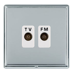 Hamilton LRXTVFMBC-BSW Linea-Rondo CFX Bright Chrome Frame/Bright Steel Front Isolated TV/FM Diplexer 1in/2out White Insert - www.fancysockets.shop