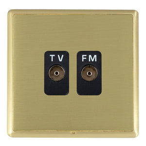 Hamilton LRXTVFMSB-SBB Linea-Rondo CFX Satin Brass Frame/Satin Brass Front Isolated TV/FM Diplexer 1in/2out Black Insert - www.fancysockets.shop
