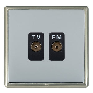 Hamilton LRXTVFMSN-BSB Linea-Rondo CFX Satin Nickel Frame/Bright Steel Front Isolated TV/FM Diplexer 1in/2out Black Insert - www.fancysockets.shop