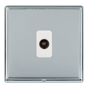 Hamilton LRXTVIBC-BSW Linea-Rondo CFX Bright Chrome Frame/Bright Steel Front 1 gang Isolated TV 1in/1out White Insert - www.fancysockets.shop