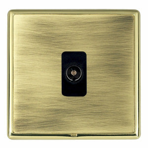 Hamilton LRXTVPB-ABB Linea-Rondo CFX Polished Brass Frame/Antique Brass Front 1 gang Non-Isolated Television 1in/1out Black Insert - www.fancysockets.shop