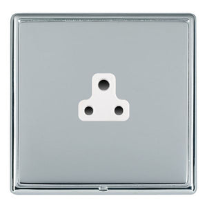 Hamilton LRXUS2BC-BSW Linea-Rondo CFX Bright Chrome Frame/Bright Steel Front 1 gang 2A Unswitched Socket White Insert - www.fancysockets.shop