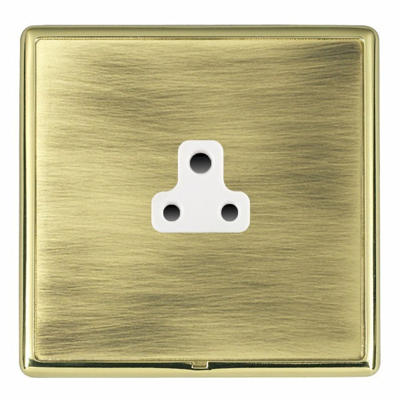 Hamilton LRXUS2PB-ABW Linea-Rondo CFX Polished Brass Frame/Antique Brass Front 1 gang 2A Unswitched Socket White Insert - www.fancysockets.shop